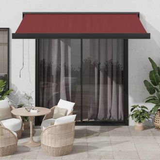 vidaXL Toldo Retr&aacute;ctil Manual Color Burdeos 350x250 Cm Vidaxl