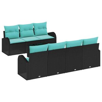 vidaXL Conjunto De Sof&aacute; De Jard&iacute;n 8 Uds. 7-n&uacute;mero De Plazas Vidaxl