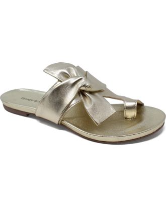 Django & Juliette Womens Jacona Slides In Pale Gold Leather