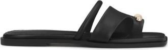 Kazar Platte Slippers - Dames - Sandalen - Zwart - 38 EU - Leer - Schoenen