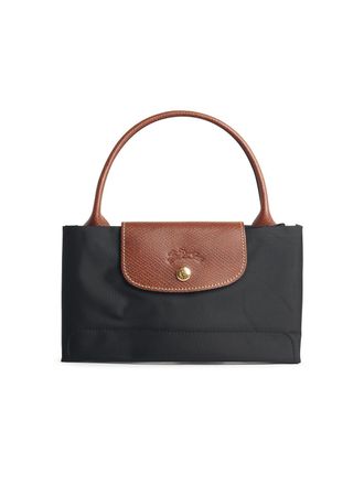 Longchamp Tasche mit M Le Pliage Original-Griff aus schwarzem, recyceltem Tela