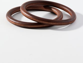 Simons Womens Faux-wood bangles Set of 2