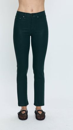 Pistola Denim Monroe High Rise Cigarette Crop Jeans In Coated Pine