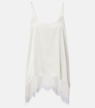 Staud Chloe lace-trimmed silk-blend satin camisole