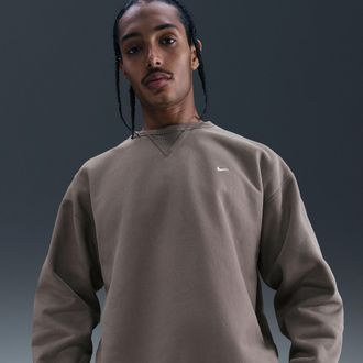 Nike Mens Solo Swoosh Fleece Crew in Grey | HV1086-289