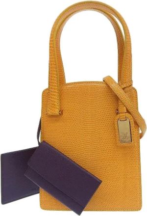 Louis Vuitton Tweedehands leren handtassen - Dames - Vintage Handtas - Oranje - ONE Size - Leer - Vintage