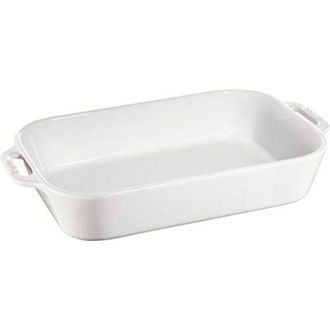 Staub Plato Rectangular, Blanco, 13 X 9 - Blanco - Staub