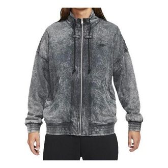 Nike Sportswear Stand Collar Knit Washed Jacket Black CV4354-060