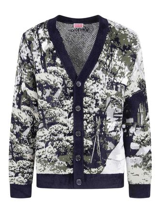 Kenzo Dark khaki Japanese Garden Cardigan