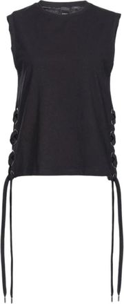Pinko Mouwloze Top - Dames - Tops zonder mouwen - Zwart - S - Katoen - Tops