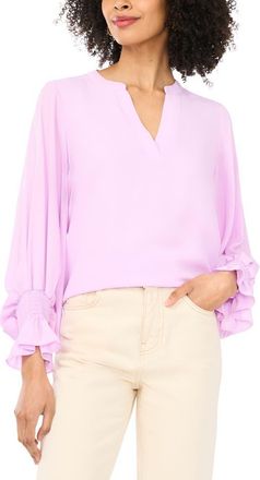 Vince Camuto Ruffle Cuff Top in Dusty Lavender at Nordstrom, Size X-Large