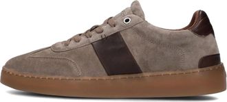 Greve Taupe Su&egrave;de Lage Sneakers - Heren - Sneakers - Grijs - 45 EU - Su&egrave;de - Schoenen
