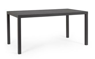 BIZZOTTO Mesa de listones de aluminio antracita de 150x80 cm