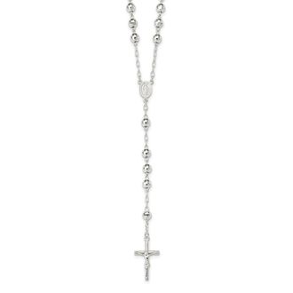 Diamond2Deal Sterling Silver Polished Rosary Necklace 26