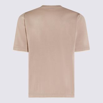 Eleventy Crew Neck Cotton T-Shirt - Beige