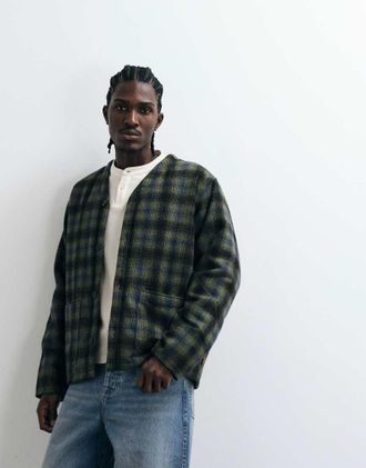 Levi's giacca foderata reversibile a quadri con bottoni in verde