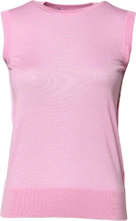Dolce & Gabbana Womens Pink Cashmere Round Neck Sleeveless Tank Top