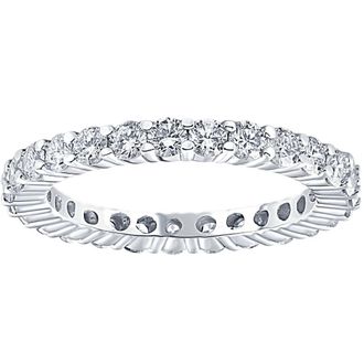 Pompeii3 1 Ct Diamond Eternity Ring 10k White Gold Womens Wedding Band
