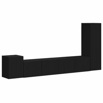vidaXL Set Mobile Tv 3 Pz Nero Legno Ingegnerizzato Vidaxl