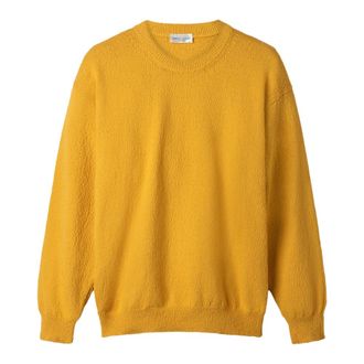 Roberto Collina Round-neck Knitwear, male, Yellow, Size: XL Comfort Fit Sweatshirt