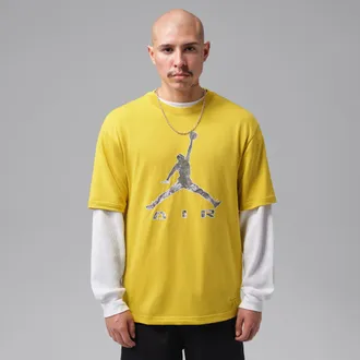 Nike Jordan Mens Jordan Brooklyn Realtree T-Shirt in Yellow | IO0113-726