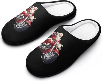 Generic Santa Snowy Motorcycle Mens Slippers Comfortable And Non-slip Cotton Slipper Shoe for House