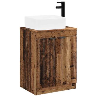 vidaXL Juego De Muebles De Ba&ntilde;o Madera Envejecida Madera De Ingenier&iacute;a Vidaxl