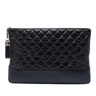 Chanel Pre-owned Gabrielle O-Case - Dames - Pre-owned - Zwart - Maat: ONE Size Leer