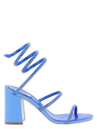 Rene Caovilla Blue Viscose Stiletto Heel Womens Sandals