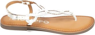 Gioseppo Merignas Platte Sandaal - Dames - Sandalen - Wit - 41 EU - Leer - Schoenen