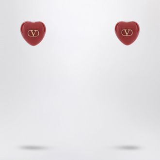 ピアス VALENTINO GARAVANI  HEART RED EARRINGS Coeur Royal enamel clip-on earrings in red - Valentino