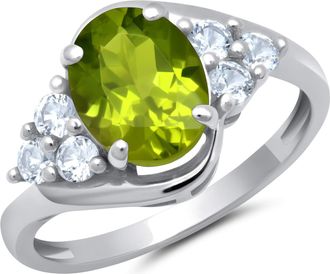 MAX + STONE 10k Yellow or White Gold Oval Cut Gemstone Sunburst Halo Ring