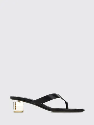 Saint Laurent Sandali infradito Sip in pelle di agnello con tacco monogram