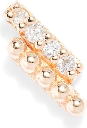 Anzie Dew Drop Marine Deux Single Bar Stud Earring in Gold/Diamond/Left at Nordstrom