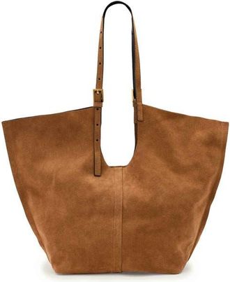 AllSaints Ara East West Suede Tote in Arizona Tan Brown at Nordstrom