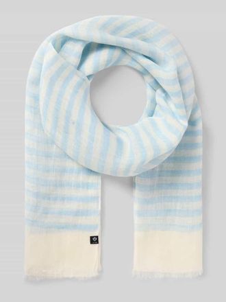 Fraas Leinenschal mit Logo-Detail in Hellblau, Gr&ouml;&szlig;e 1