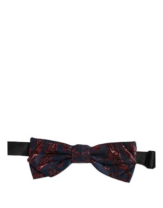 Dolce & Gabbana Paisley Silk Blend Bow Tie - Navy