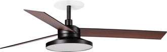 Faro Barcelona Rudder Recessed Tak 3 L Ventilatore Nero/noce 3000k