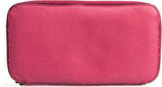 Valextra Pink Leather Long Wallet (Bi-Fold) (Pre-Owned)