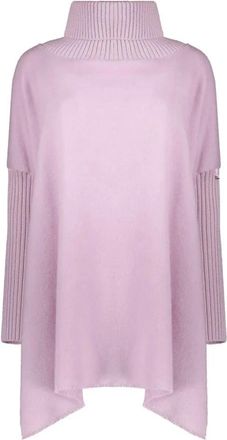 Herno Soft Poncho Resort - Dames - Coltruien - Paars - M - Katoen - Truien & Vesten