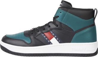Tommy Jeans Retro Casual Sport Sneakers Zwart - Heren - Sneakers - Zwart - 44 EU - Leer - Schoenen