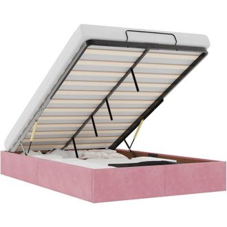 vidaXL Estructura Cama Otomana Sin Colch&oacute;n Terciopelo Rosa 120x200 Cm Vidaxl