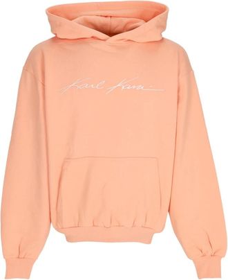 Karl Kani Abrikoos Hoodie met Kangoeroezak - Heren - Hoodies - Oranje - L - Katoen - Hoodies & sweatvesten