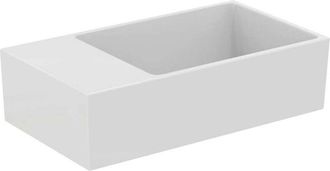 Ideal Lavabo Extra 450x250x150mm, Blanco Lijado Sin Orificio Para Grifer&iacute;a, Con Rebosadero, Balda A La Izquierda Standard