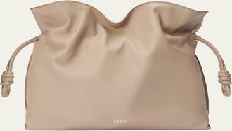 Loewe Flamenco Large Clutch Bag in Napa Leather with Golden Foil Anagram