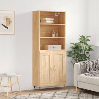 Berkfield Home Highboard Sonoma Oak 69.5x34x180 cm Engineered Wood in Brown