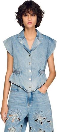 Sandro Denim top in Blue Jean at Nordstrom, Size X-Small