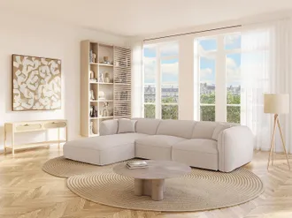 Vente-Unique Divano in Tessuto testurizzato Beige - Angolo a sinistra - CAMILIO della Maison C&eacute;phy