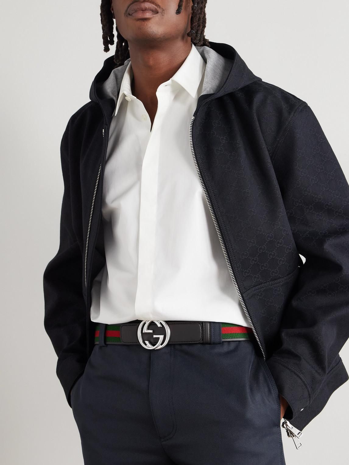 Leather Jacket Men Wearing Gucci Belt Blazer Gucci Belt Men Style  Reversible Belt With Square G Buckle