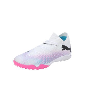 Puma Puma Men Future 7 Pro Cage Soccer Shoes, Puma White-Puma Black-Poison Pink, 10.5 UK